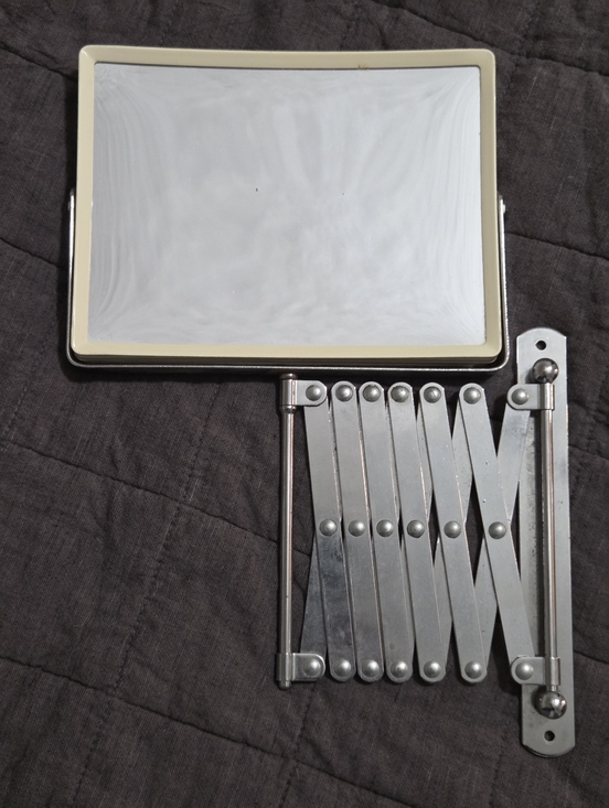 no brand Other - Vintage MCM Scissor Accordion Wall Mounted 2 Sided Magnifying Mirror